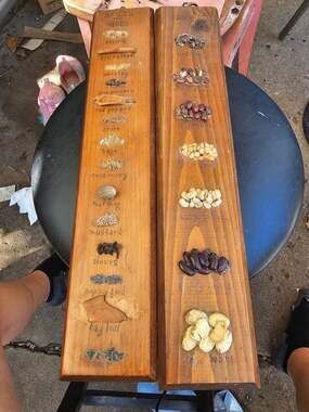 Vintage Handcrafted Wooden Spices And Herbs Seed Display